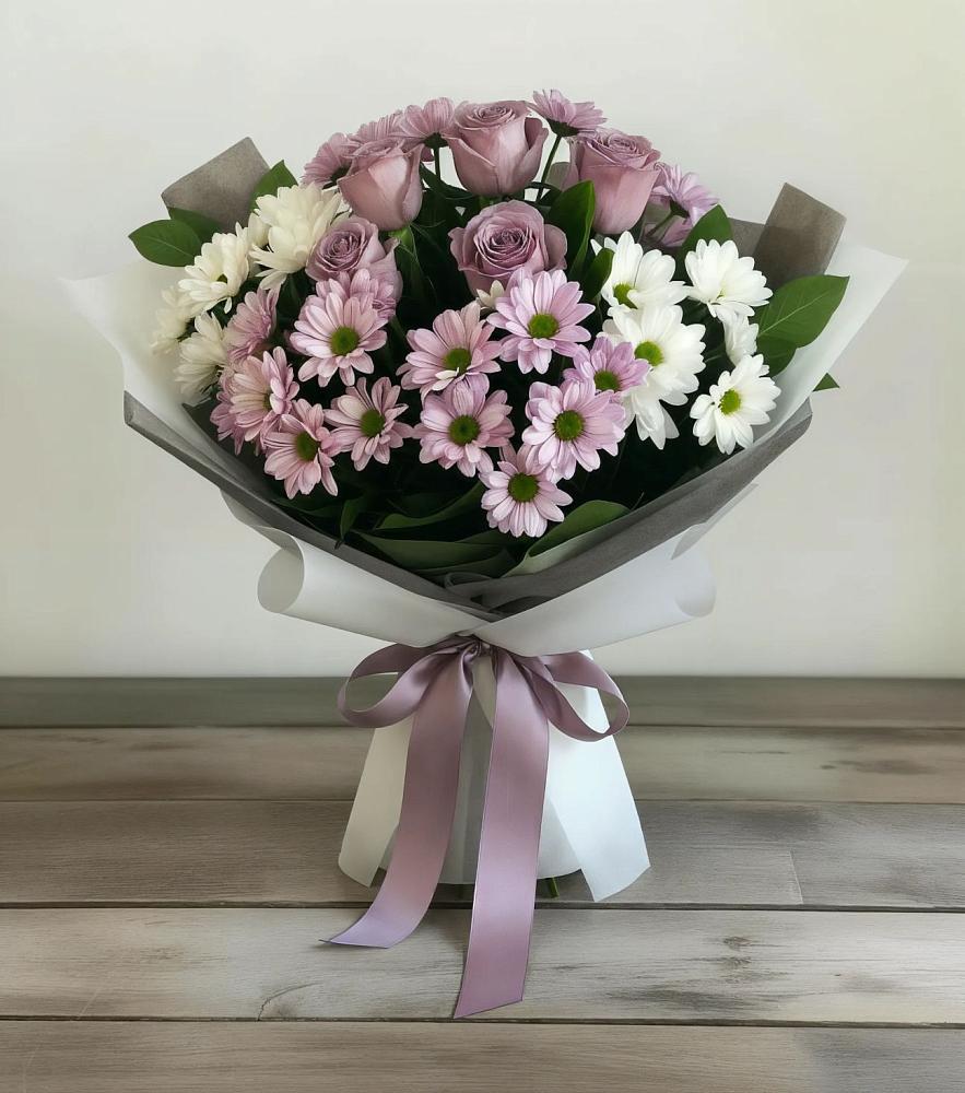 Букет цветов из: Хризантемы и Розы в Марксе