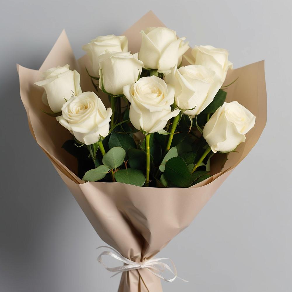 Букет 9 Белых роз Эдлесс Лав в Марксе