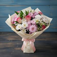 Букет цветов из:  Хризантемы, Альстромерии и Розы в Марксе