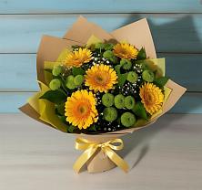 Букет цветов из:  Герберы и Хризантемы в Марксе