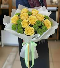 Букет цветов из:  Хризантемы и Розы #REPLACE_PRED# Марксе