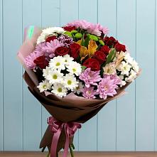 Букет цветов из:  Розы, Хризантемы и Альстромерии #REPLACE_PRED# Марксе