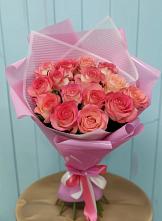Букет 15 Розовых роз Равель в Марксе